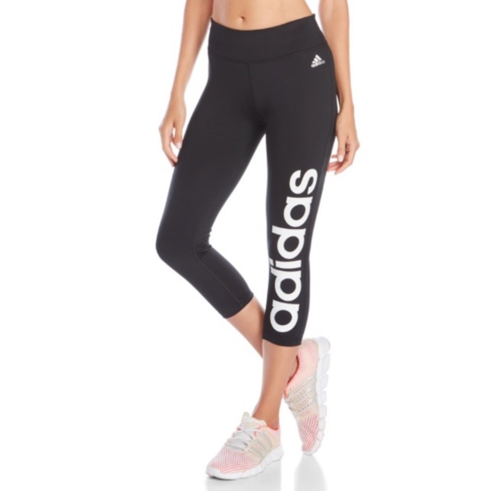 Adidas•Logo Linear Capri Leggings•NWT